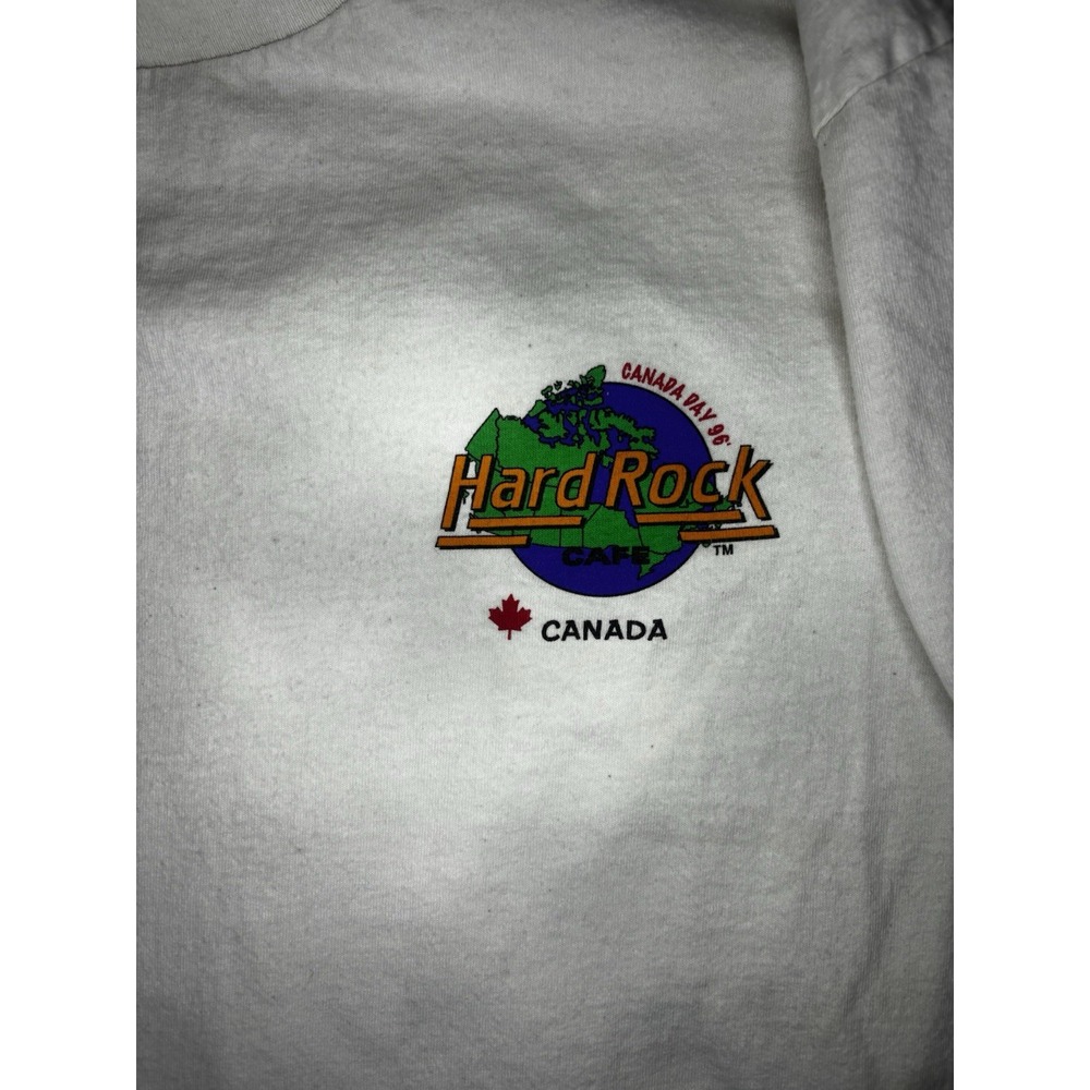 🇨🇦Vintage Hard Rock Cafe Canada T Shirt Size Large CANADA DAY 96'- Edmonton - Picture 2 of 8